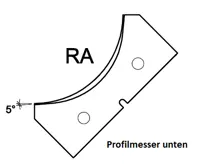 HW Profilmesser R27, unten zu WPL Abrund -/Viertelstabfräser R26-R30 (C075-2630-U), 23.7x50x2mm