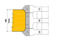 HW Profilmesser R5 unten zu WPL Abrund- und Fügefräser (C645, C660)