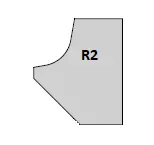 HW Radius-Fasemesser, 16x17.5x2mm, R2/Typ C
