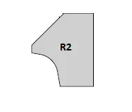 HW Radius-Fasemesser, 16x17.5x2mm, R2/Typ A