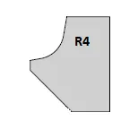 HW Radius-Fasemesser, 16x17.5x2mm, R4/Typ C