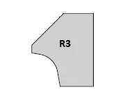 HW Radius-Fasemesser, 16x17.5x2mm, R3/Typ A