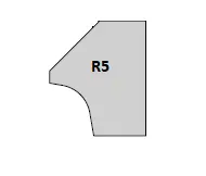 HW Radius-Fasemesser, 16x17.5x2mm, R5/Typ A