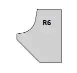 HW Radius-Fasemesser, 24x20.0x2mm, R6/Typ G