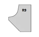 HW Radius-Fasemesser, 24x20.0x2mm, R9/Typ G