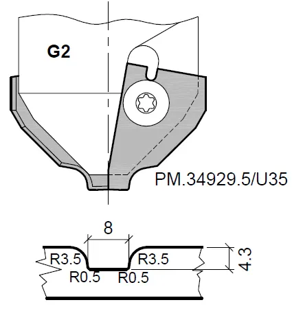 HW Profilmesser zu WPL Universal Muldenfräser Gr.2 für CNC (C236)