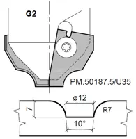 HW Profilmesser zu WPL Universal Muldenfräser Gr.2 für CNC (C236)