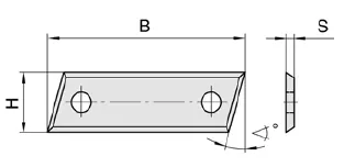 HW Wechselmesser 50x12x1,5 mm, für 60°, HW 01