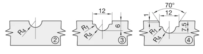 HW Wechselmesser 12x12x1,5 mm, Profil Nr. 2/3/4, HW 03
