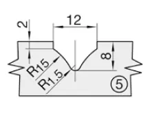 HW Wechselmesser 12x12x1,5 mm, Profil Nr. 5, HW 03