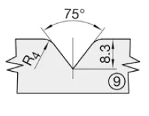 HW Wechselmesser 12x12x1,5 mm, Profil Nr. 9, HW 03