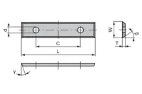 HW Wendeplatte 29.5x9x1.5mm, 4-seitig, 2-loch, HW01
