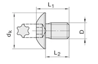 Torx Spannschraube M4x4.0mm, Grosskopf, T15