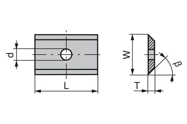 HW Wendeplatte 7.5x12x1.5mm, 2-seitig, 1-loch, HW02