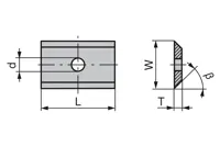 HW Wendeplatte 9x9x1.5mm, 4-seitig, 1-loch, HW02