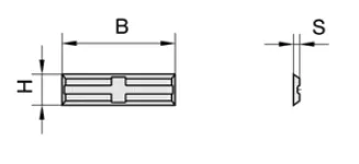 HW Wendeplatte 30x5.5x1.1mm, 4-seitig, mit Quernut, HW01