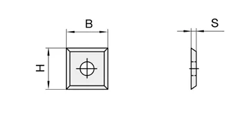 HW Wendeplatte 12x12x1.5mm, 4-seitig, 1-loch, HW01