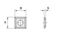 HW Wendeplatte 14x14x2mm, 4-seitig, 1-loch, HW29