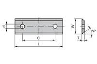 HW Wendeplatte 50x12x1.5mm, 4-seitig, 2-loch, HW02