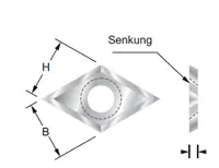 HW Wechselmesser 14x14x2mm. d=6.5mm