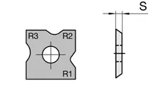 HW Profilmesser, 12x12x1.5mm, R=1/2/3mm, HW02