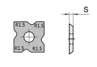 HW Profilmesser, 12x12x1.5mm, R=1.5mm, HW02
