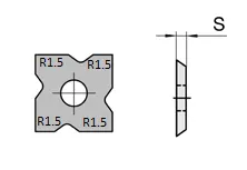 HW Profilmesser, 12x12x1.5mm, R=1.5mm, HW02