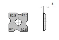 HW Profilmesser, 12x12x1.5mm, R=2.5mm, HW02