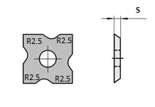 HW Profilmesser, 12x12x1.5mm, R=2.5mm, HW02