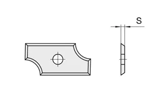 HW Abrundmesser, 19.4x9x1.5mm, R4, Gr.1