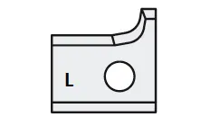 HW Radius-Wechselmesser, 14.5x14.5x2mm, R2.5, L