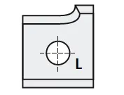 HW Radius-Wechselmesser, 19.6x15.2x2mm, R2, L