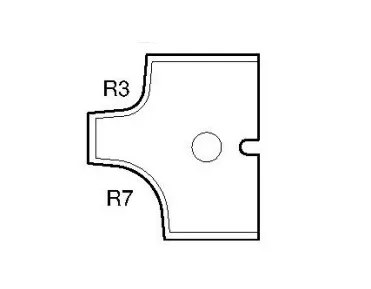 HW Profilmesser R3/R7 zu WPL Abrundfräser (C070), 25x25x2mm