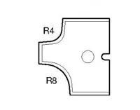 HW Profilmesser R4/R8 zu WPL Abrundfräser (C070), 25x25x2mm
