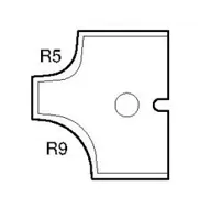 HW Profilmesser R5/R9 zu WPL Abrundfräser (C070), 25x25x2mm