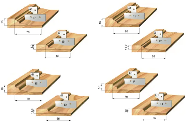 HW Profilmesser zu Abplattfräser, 60x17x2mm, Profil E1