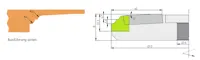 HW Profilmesser zu Abplattfräser R6, 20x23x2mm, unten