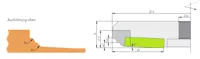 HW Profilmesser zu Abplattfräser 3°, 50x12x1.5mm, oben