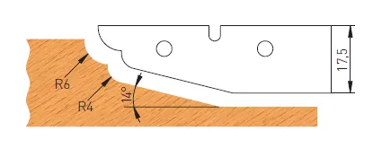 HW Profilmesser zu Abplattfräser, 60x17.5x2mm, oben