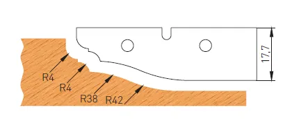 HW Profilmesser zu Abplattfräser, 60x17.7x2mm, oben
