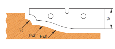 HW Profilmesser zu Abplattfräser, 60x16x2mm, oben