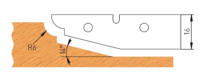 HW Profilmesser zu Abplattfräser, 60x16x2mm, oben