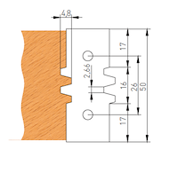 HW Profilmesser zu Verleimfräser, 60x24x2mm