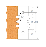 HW Profilmesser zu Verleimfräser, 60x24x2mm