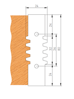 HW Profilmesser zu Verleimfräser, 80x24x2mm