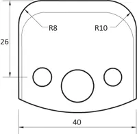 HW Profilstützplatte, 40mm, Nr. 003