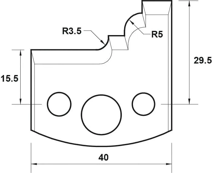 HS Profilmesser, 40mm, Nr. 020