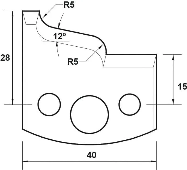 HS Profilmesser, 40mm, Nr. 031