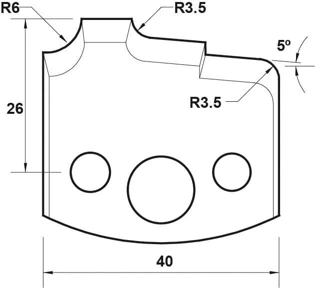 HS Profilmesser, 40mm, Nr. 039
