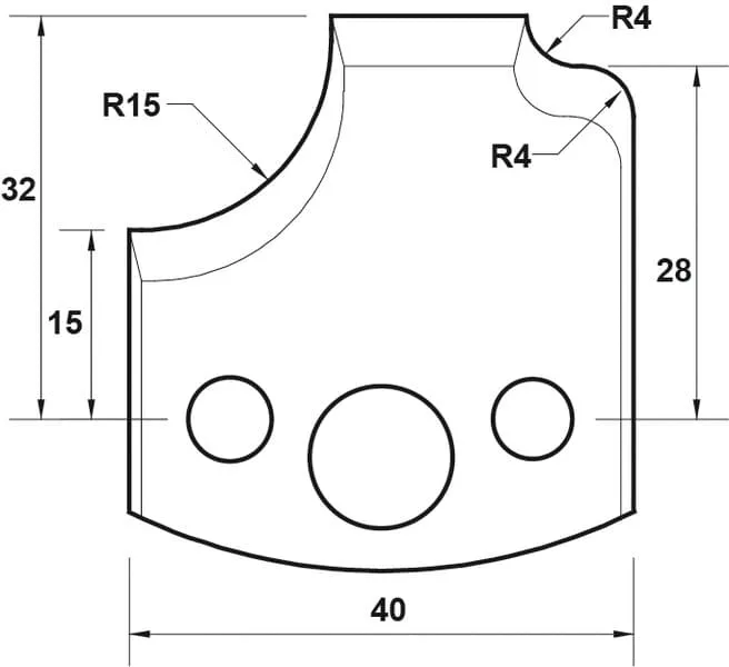 HS Profilmesser, 40mm, Nr. 043